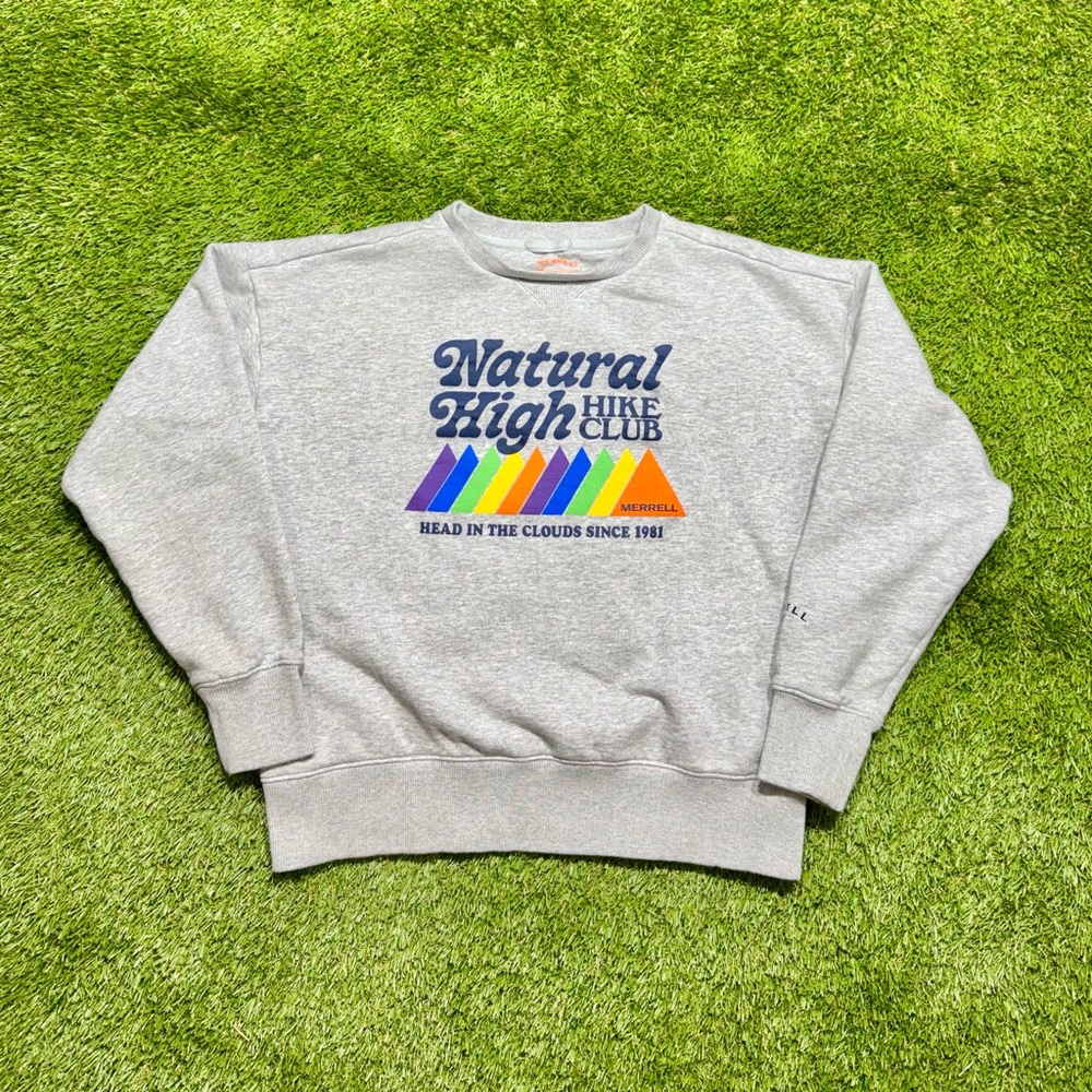 Merrill Natural High Hike Club Crewneck Sweater Women’s Size Small Grey